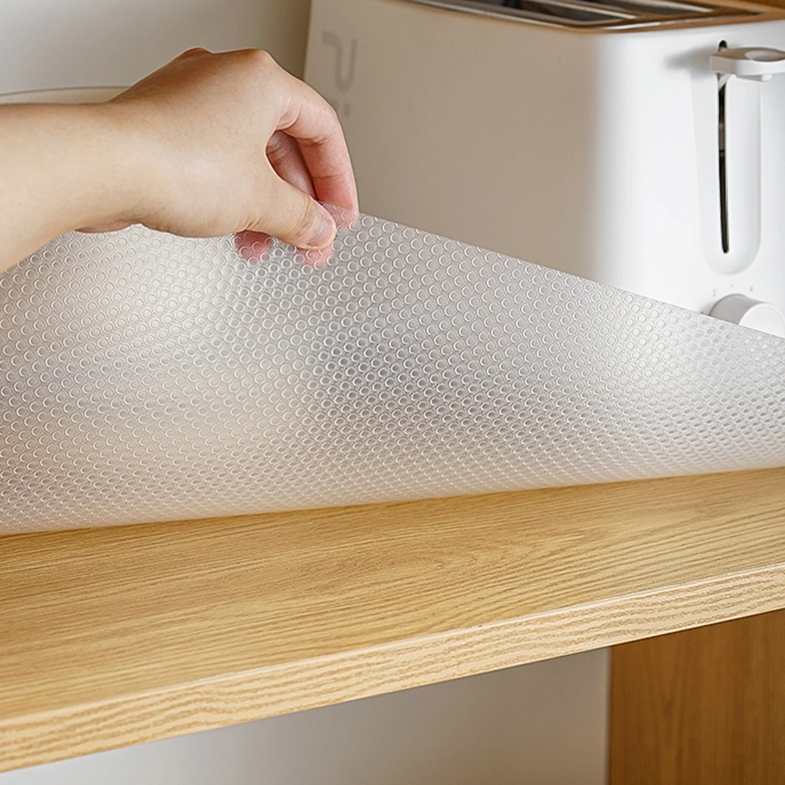 1 لفة المضادة للانزلاق وسادة مقاومة للرطوبة ورقة متعددة الوظائف مقاوم للماء درج بطانة سهلة التنظيف خزانة الرف بطانة للمنزل #5