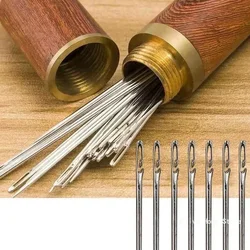 30Pcs Stainless Steel Blind Sewing Needles Elderly Big Hole Self Threading Needles Hand Sewing Embroidery Needle Accessories