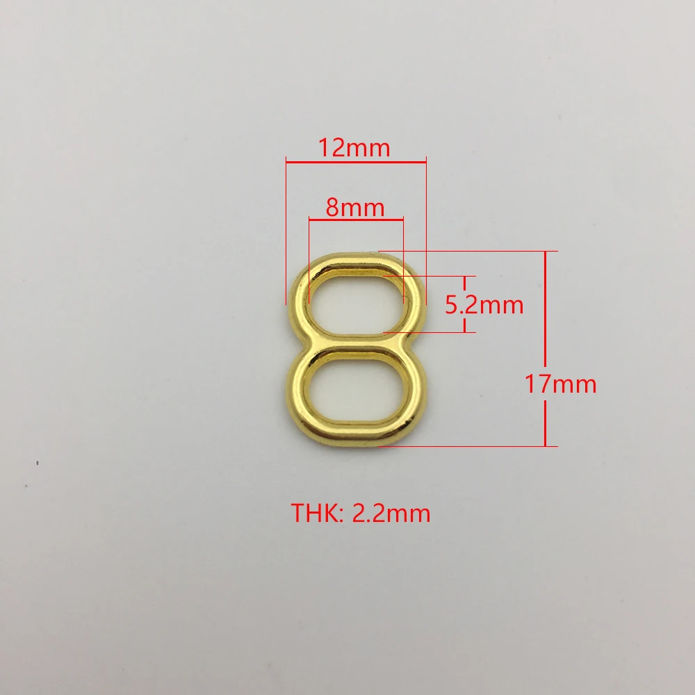 High Quality Nickle free 100pcs/Lot bra plated sliders adjustment buckle tri glide fig 8 DIY Garment Accessories