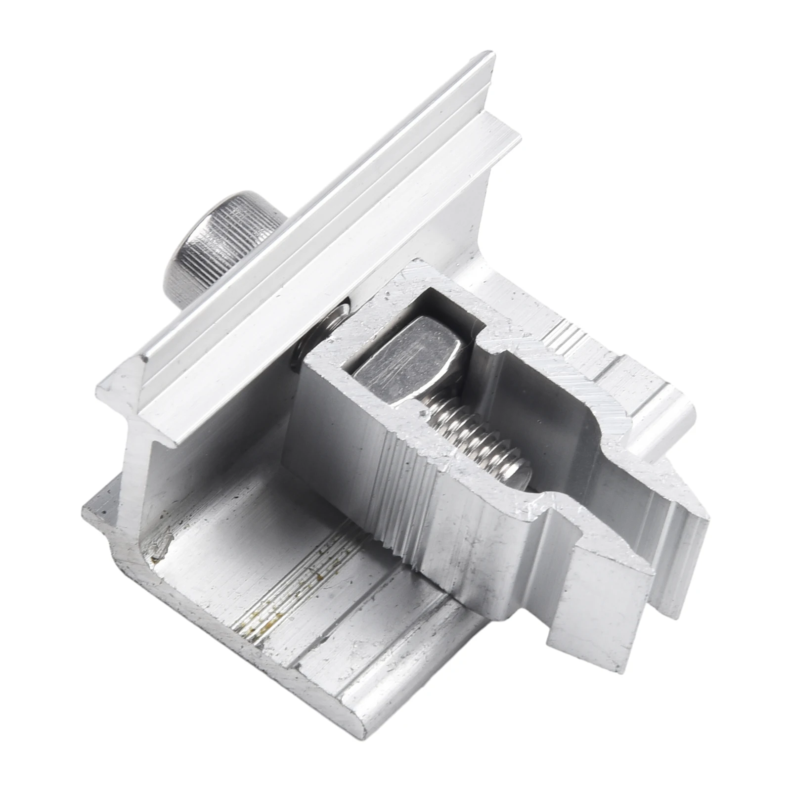 Stainless Steel End Clamp for Solar Panel Mounting Systems Compatible with Standard Framed PV Panel Edge Designs