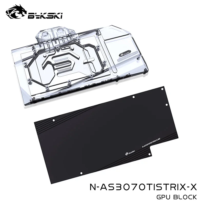 Bykski waterkoelblok voor ASUS ROG STRIX RTX3070TI O8G GAMING / koperen koelradiator met RGB-synchronisatie, model N-AS3070TISTRIX-X.