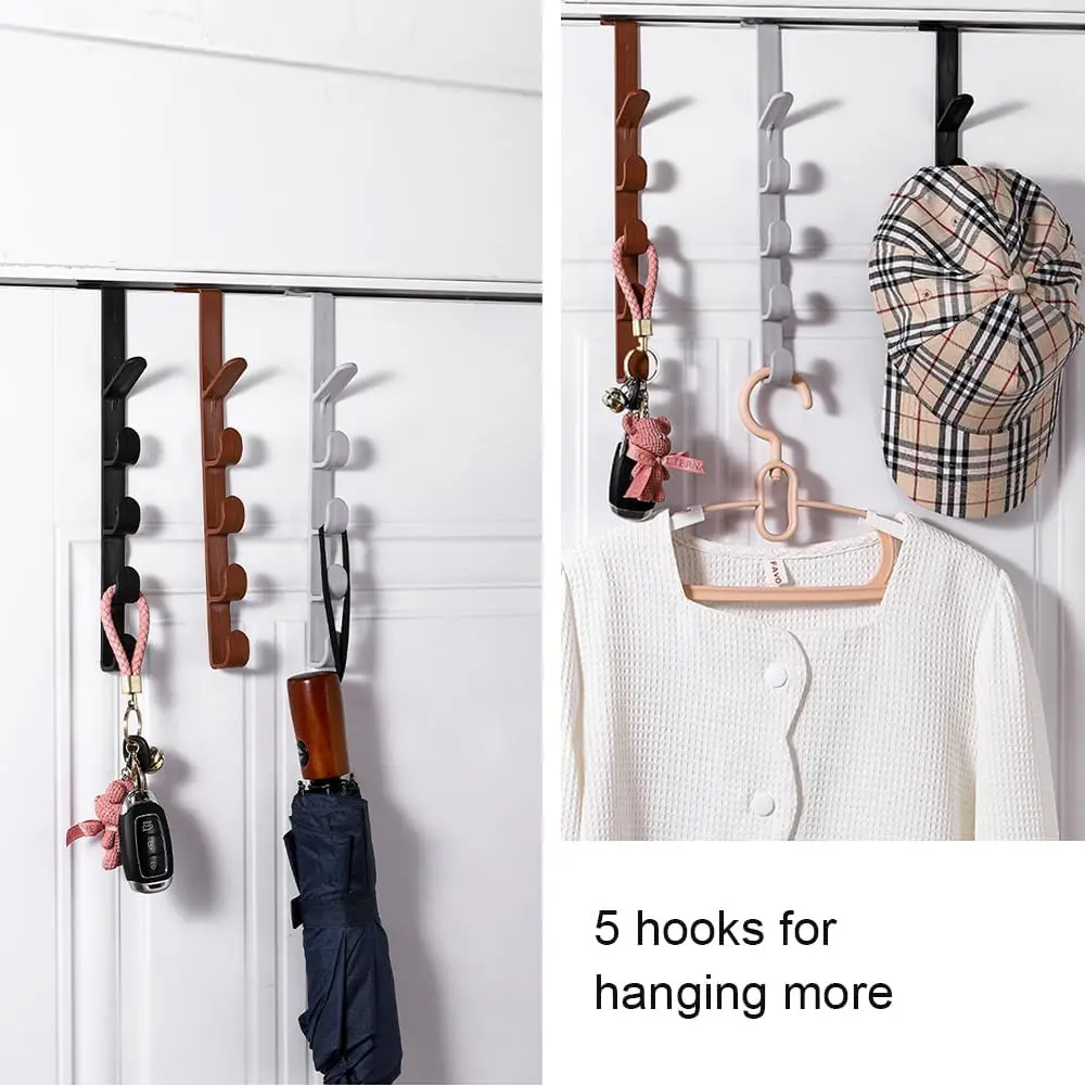 Bedroom Door Hooks Clothes Hanging Rack Over The Door Plastic Home Storage Organization Hooks Purse Holder for Bags Rails