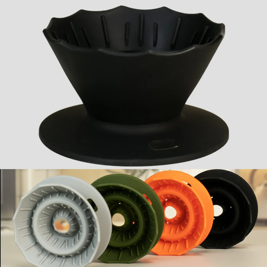 Filtro de café plegable de silicona, cesta de embudo de café portátil, dispositivo de goteo de filtro de café reutilizable