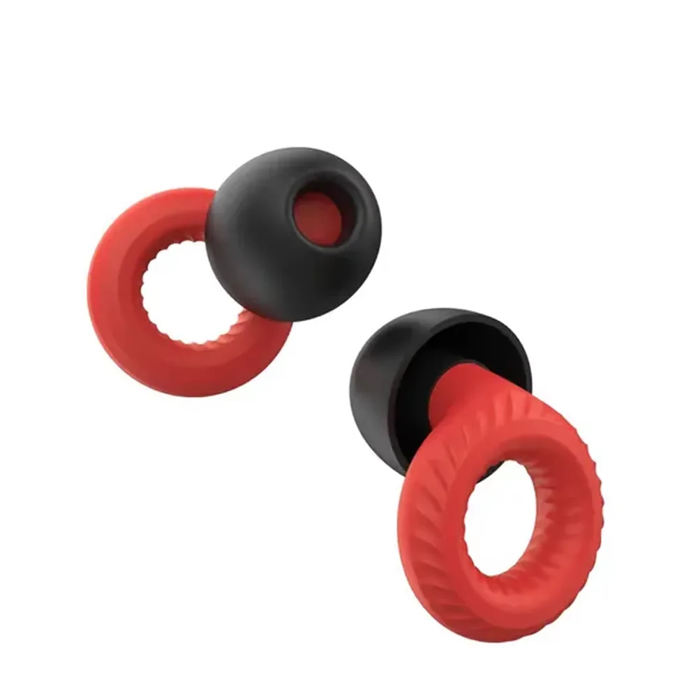 Reusable Soft Silicone Earplugs 2 Pairs with Silicone Lanyard, Waterproof Noise Reduction Ear Plugs for Swimming Sleeping Study