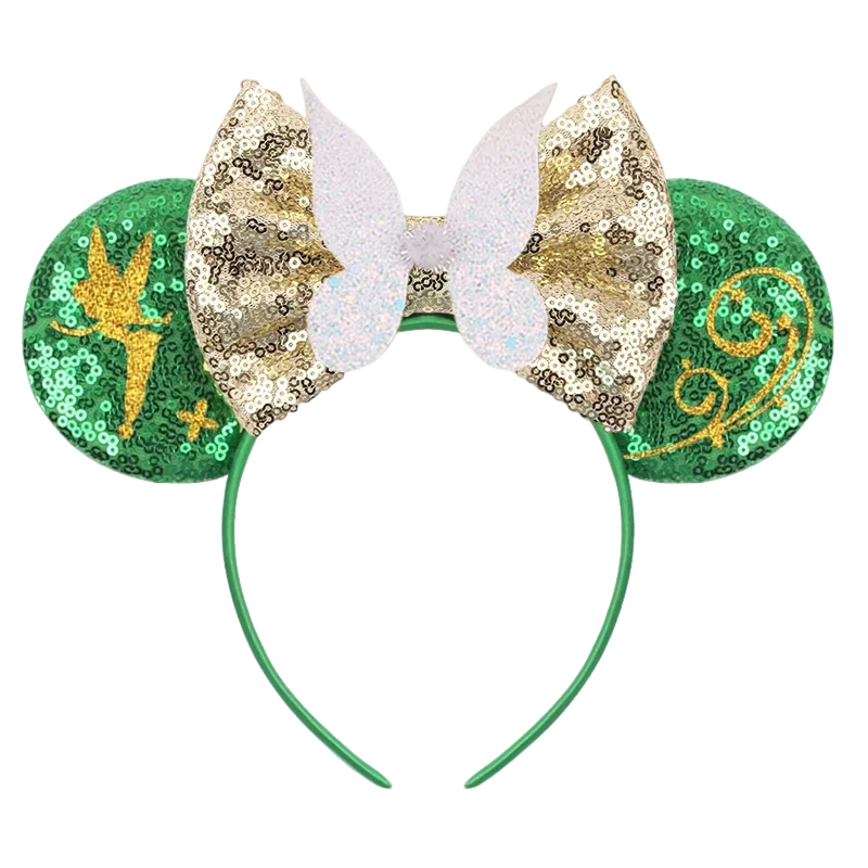 Diadema fina con orejas de Disney para niñas, diademas de campana Tinker para bebés, sombreros de Mickey Mouse, lazos para mujeres, accesorios para