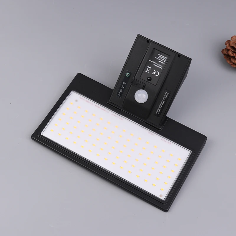 For Porch Yard Garden Solar OutdoorLights Motion Sensor With Control 90LED 3 Color 4Modes Security Flood Waterproof Light