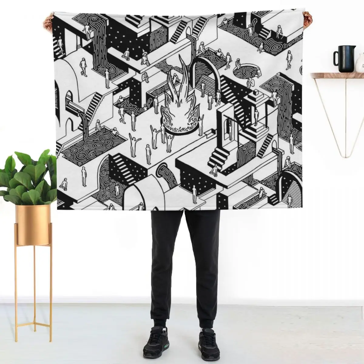 

Fire and Water Throw Blanket Warm Comfortable Blanket for Office Napping