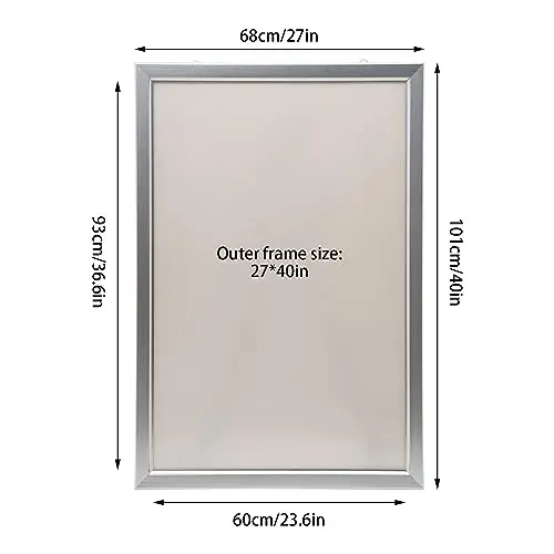 27x40 Inch LED Poster Frame, Slim Snap Aluminum Alloy LED Light Box Wall Mounted Advertising Picture Frame Display LED view 5