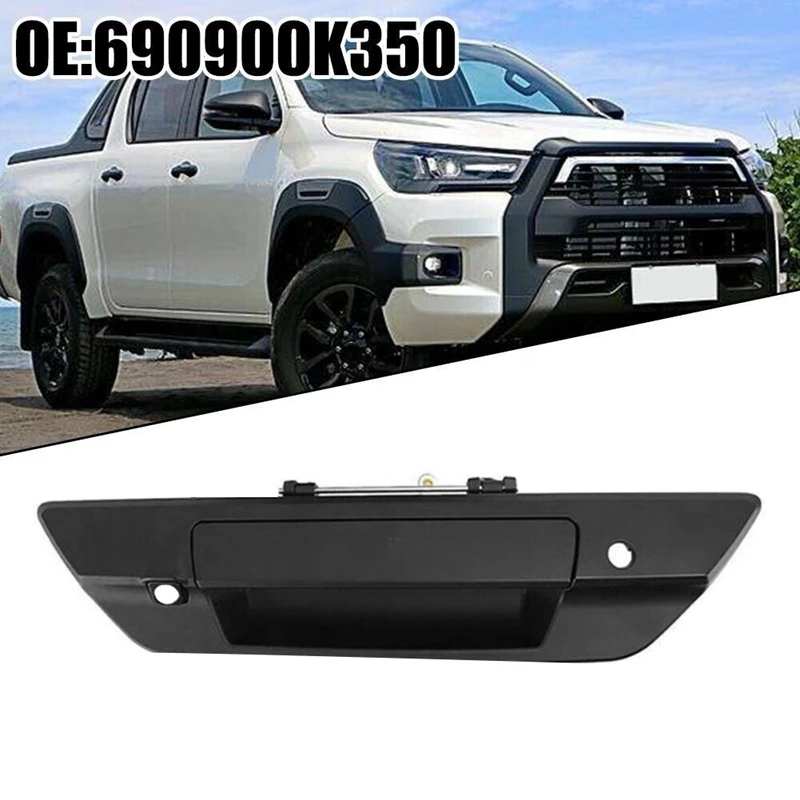 Rear Tailgate Bezel Trim Parts 69090-0K080 For Toyota Hilux 2015-2022 Back Door Handle Pull With Camera Hole 690900K080