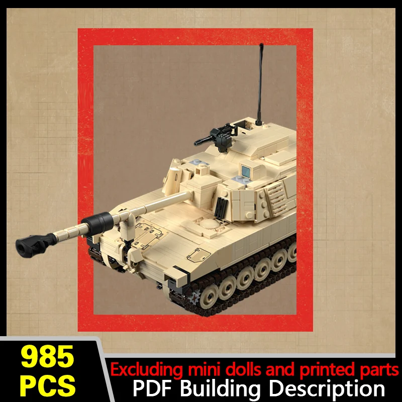 M109 Self-Propelled Howitzer Model MOC Building Bricks War Equipment Modular Technology Gifts Holiday Assemble Children Toy Suit
