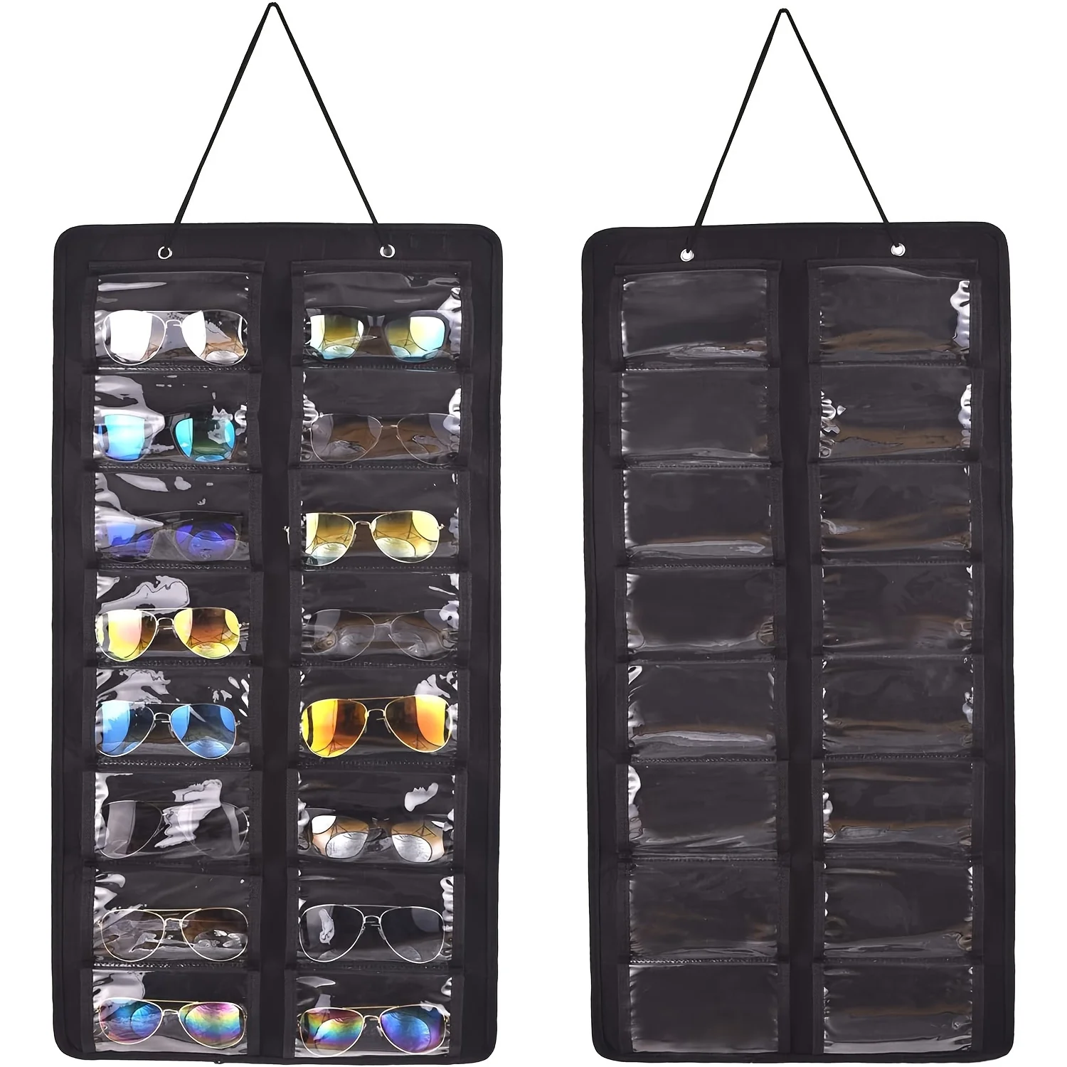 

1PC Organizer Felt Eyeglasses Stand Holder Wall-mounted For Sunglass Glasses Storage Display Hanging Bag Wall Pocket Storage Box