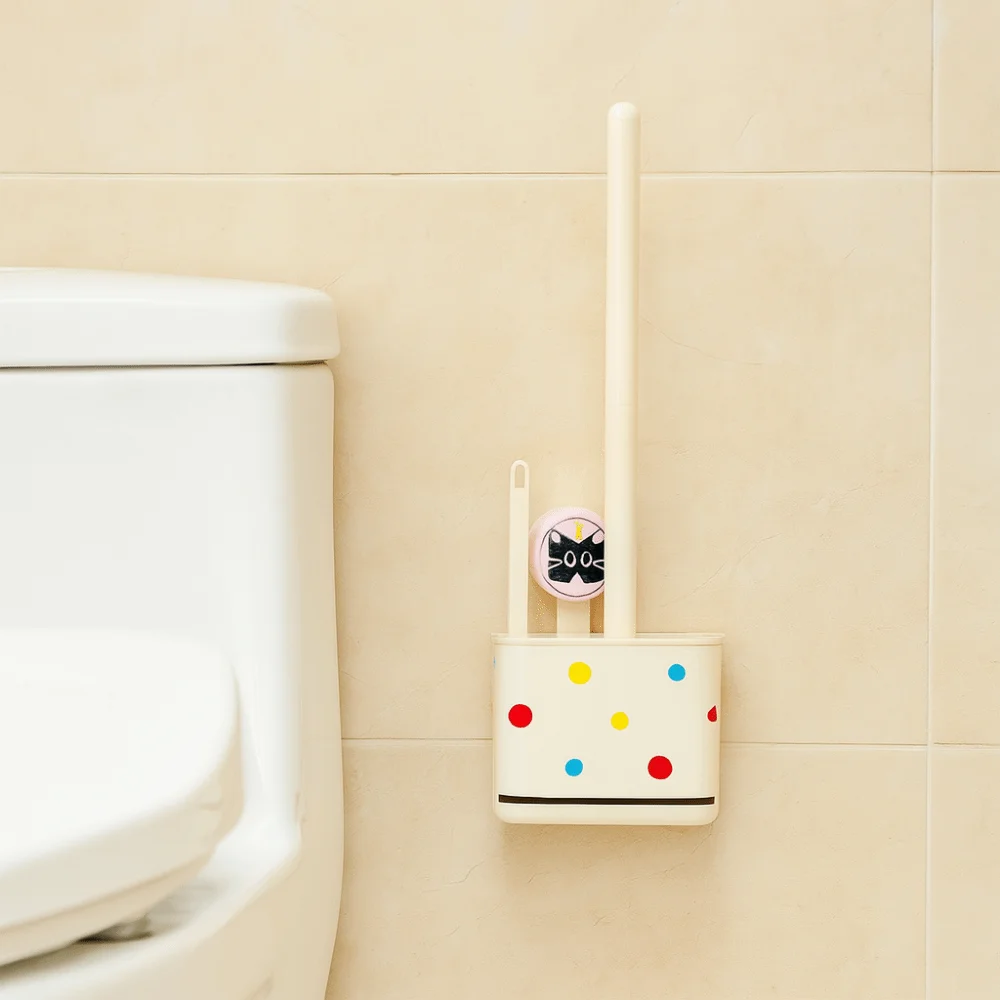 

Прочная мультяшная щетка для туалетной табуретки, настенная, без перфорации, держатель для туалетной щетки, пластик с присоской, щетка для чистки, домашнее использование