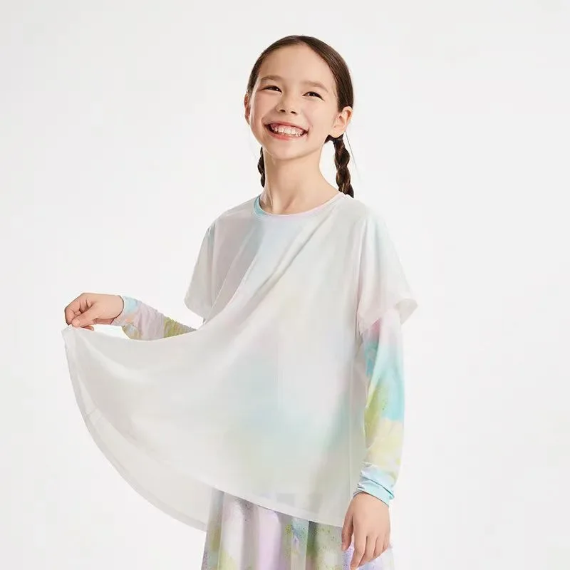 

Girls' Active Long Sleeve Tee UPF 50+ Quick Dry Athletic Top Loose Fit Yoga & Cycling Shirt Kids Gym Wear Breathable Sportswear
