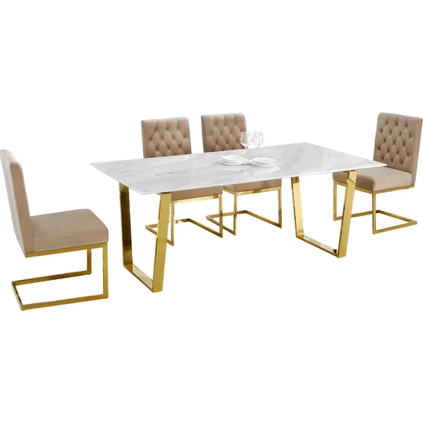 bv-Luxury China Stainless Steel Restaurant Dining Table With Mable Top·