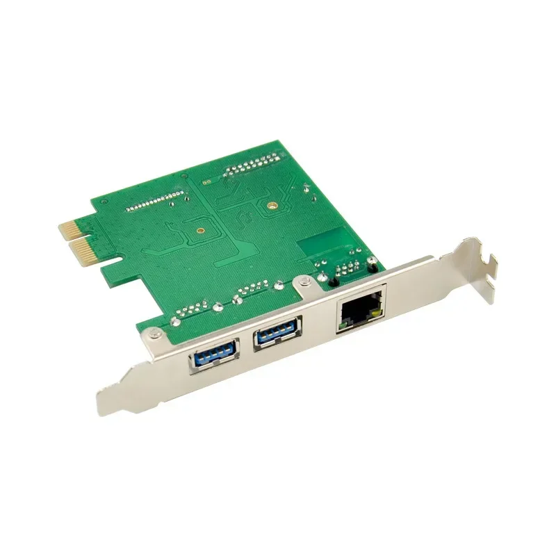 Add On Cards PCIE riser super high speed 2 port USB3.0 1 rj45 port 10 Gigabit Ethernet chip Realtek RTL8153 NEC720201 LAN card
