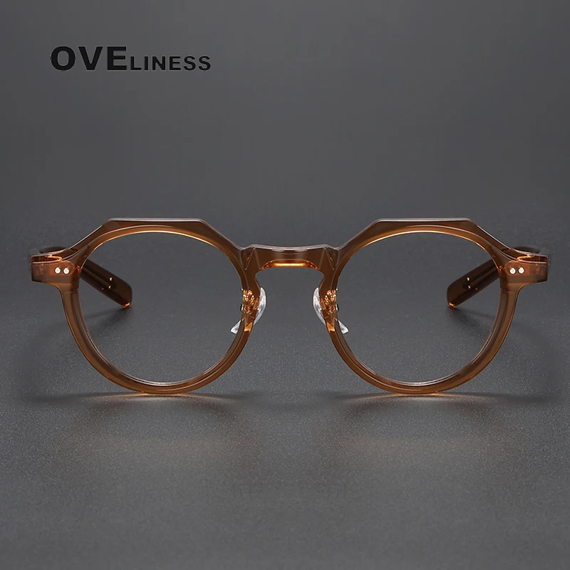 2024 Acetate Glasses Frame for Men women Retro Vintage Myopia Prescription Eyeglasses frames Women Optical Korean full Eyewear