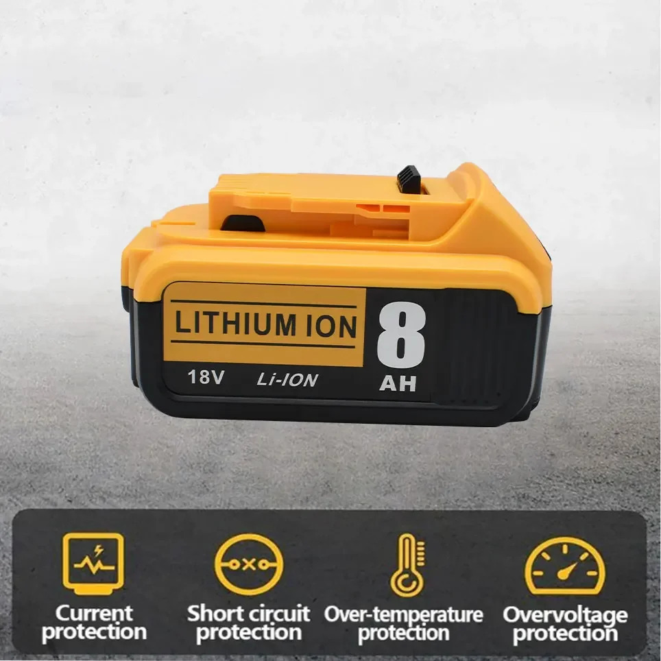 for DeWalt 20V 8.0Ah rechargeable power tool battery,suitablefor DCB205 DCB204-2DCB200+charger with LED lithium-ion rechargeable