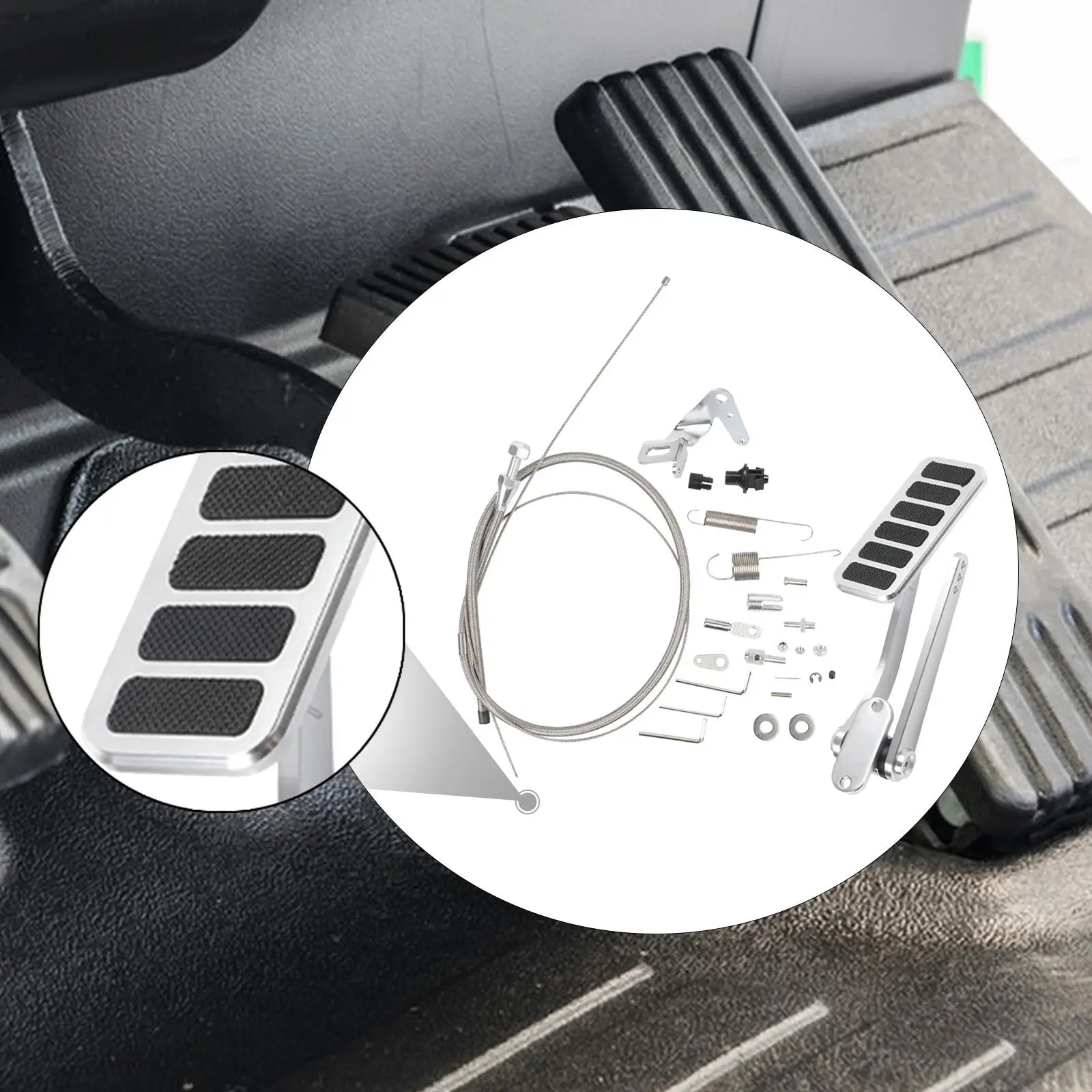 Aluminum Throttle Pedal Replacement Accessory Lightweight Throttle Cable Kit