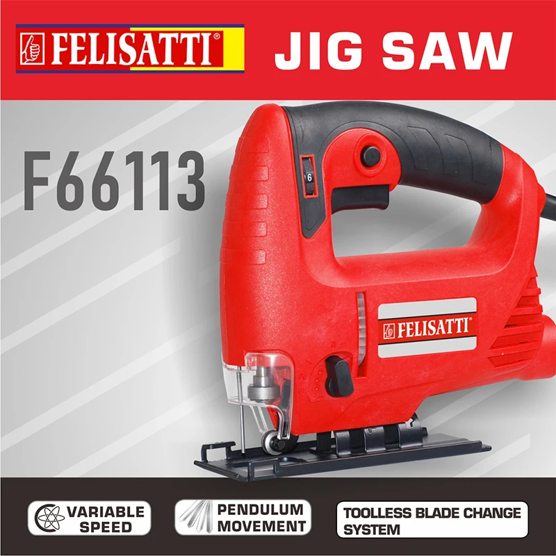 

Felisatti F66113 Jigsaw Electric Jig Saw Adjustable Woodworking Power Tool