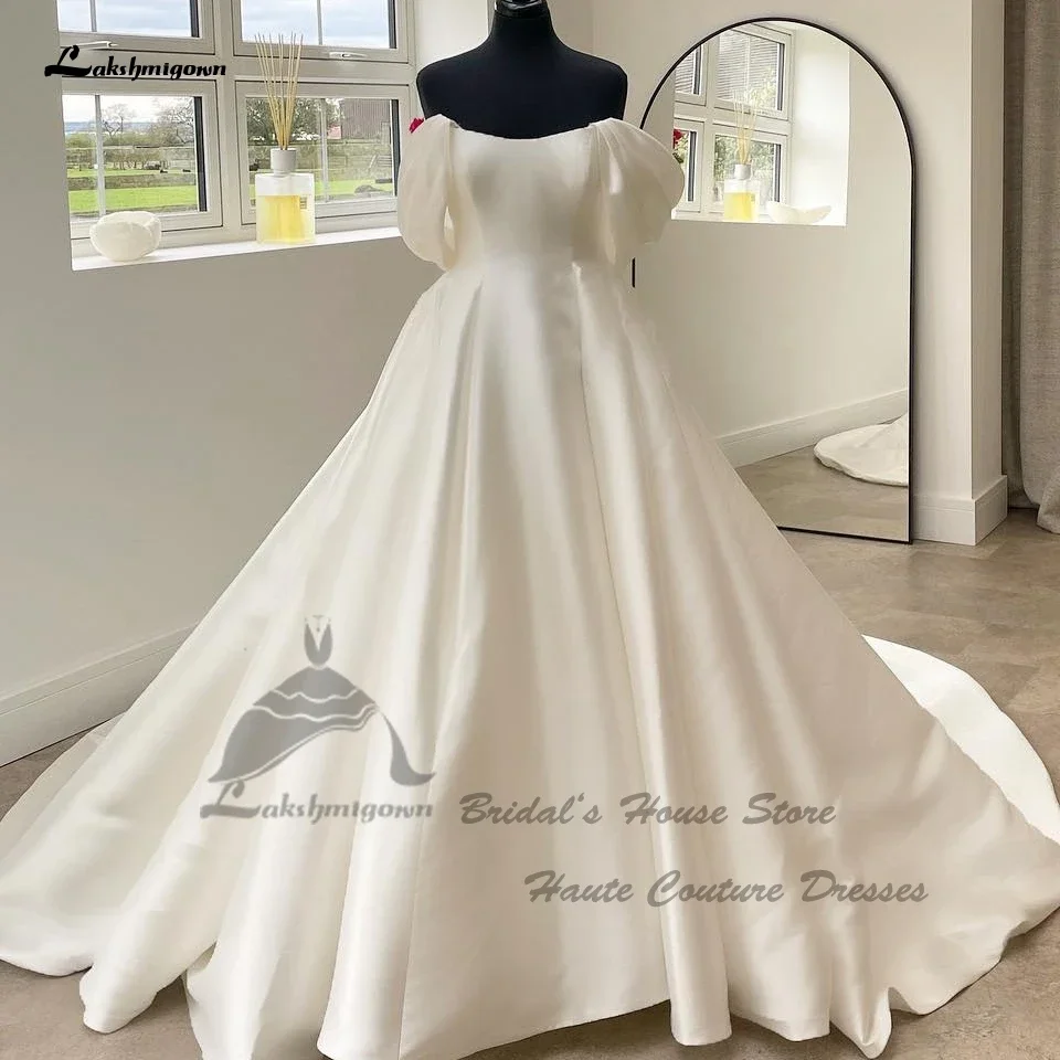 Lakshmigown Schulterfreies Satin-Hochzeitskleid Luxus 2025 Vestidos Noivas Prinzessin Off-White Brautkleid Maßanfertigung – Detail 8
