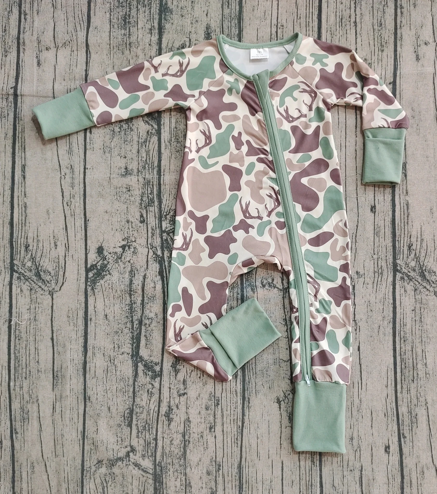 

Kids Green Zipper Deer Children Baby Boy Long Sleeves Infant Camo Romper Clothes Wholesale Toddler Newborn Coverall Bodysuit