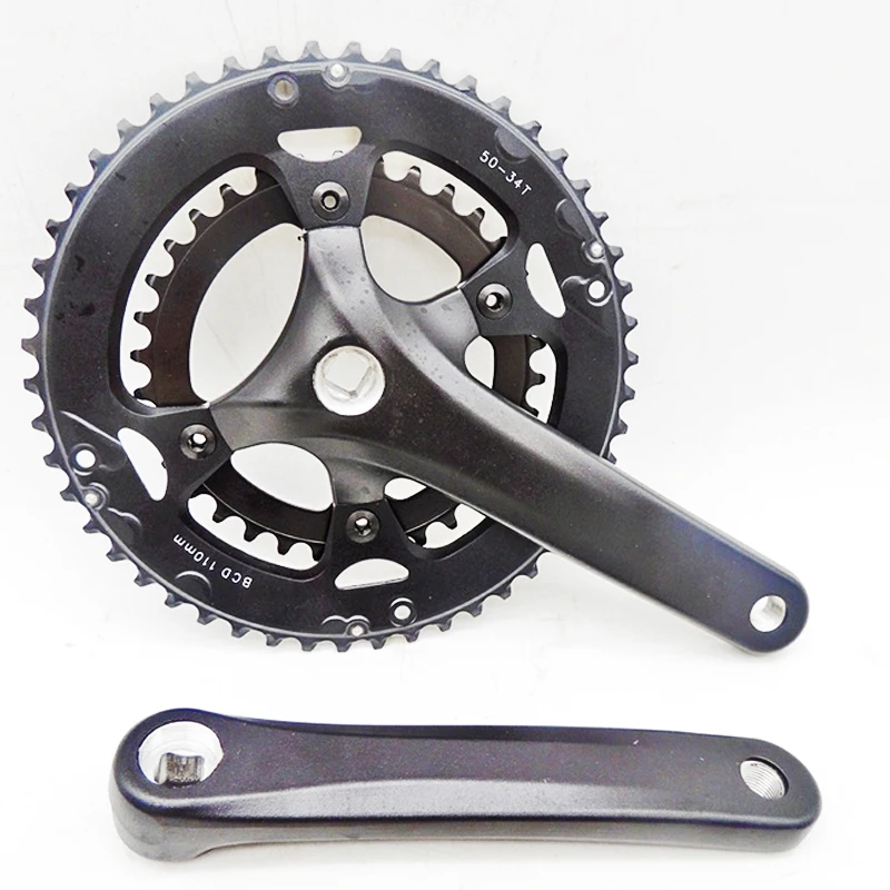 Prowheel 50-34 Tooth Road Bicycle Transmission Chainring 170 MM 2 Speed Aluminum Alloy Square Hole Bike Crank