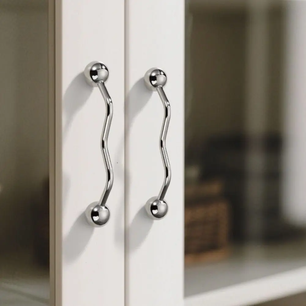 PVD Gold Brass Cabinet Handle Light Luxury Heavy Duty Drawer Pulls Solid Handle Beautiful Cabinet Door Handle Wardrobe