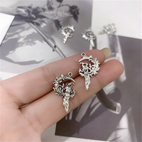15pcs 15x25mm Halloween Moon Witch Charm Gothic Crescent Pendant Designer Charms Fit Jewelry Making DIY Jewelry Findings