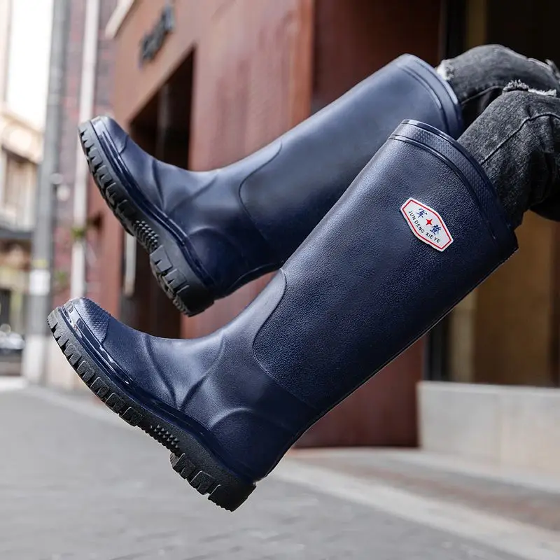 Adult Men's Super-High Waterproof Boots Durable Thickened Tall Rain Shoes High-Top Fishing Wild Angling Long Boots view 4
