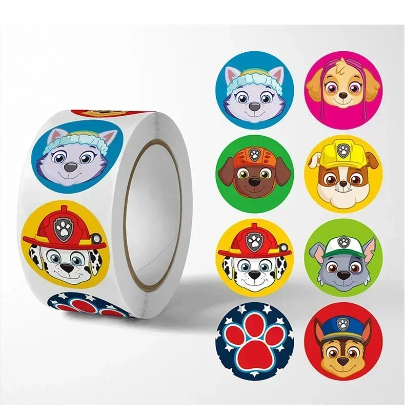 New 500PCS Paw Patrol Children\'s Cartoon Stickers Cute Kids Stationery Supplies School Teacher Supplies Reward Sticker Toys Gift