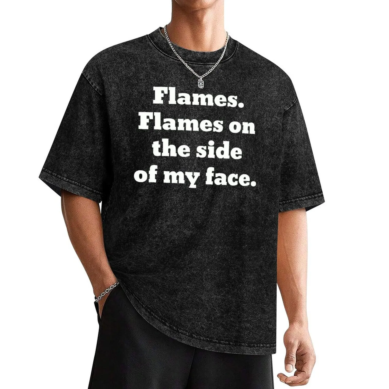 Flames on the Side of My Face Clue T-Shirt blue lock funny meme t-shirts football t shirt mens cotton t shirts