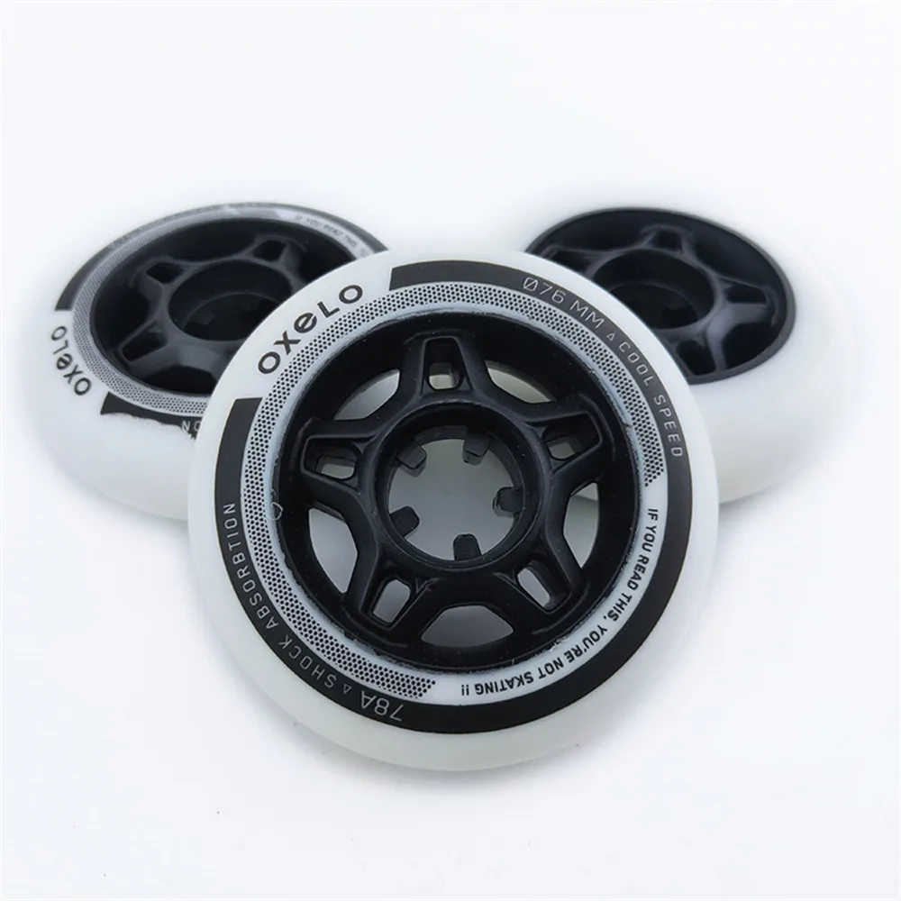 8 Pieces Inline Skates Wheels Slalom Skate Wheel Hockey Roller Skating Wheels 78A Hardness Solft 76 80mm 8pcs/set Patines Tires