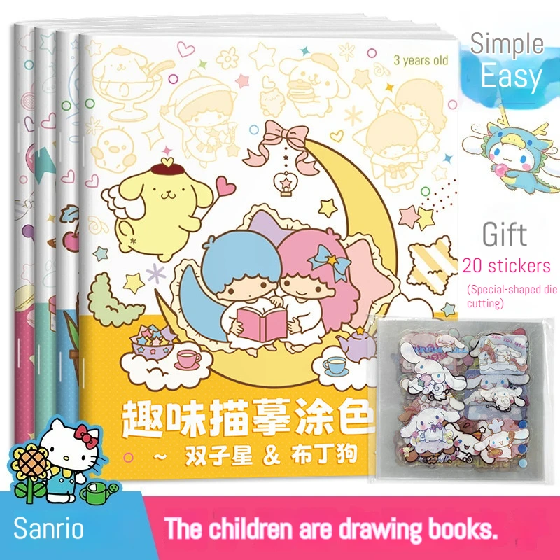 Imagem -03 - Sanrio Kuromi Infantil Pintando Caderno Colorir Cópia Notebook Escola Primária Desenhos Animados Anime Line Draft