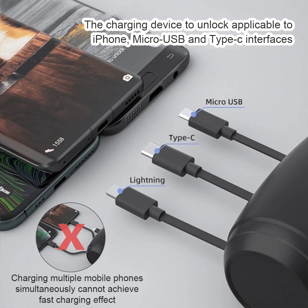 Telescopic Car Headrest Charger For Apple/Android/Type-C Devices Car Headrest Backseat Car Charging