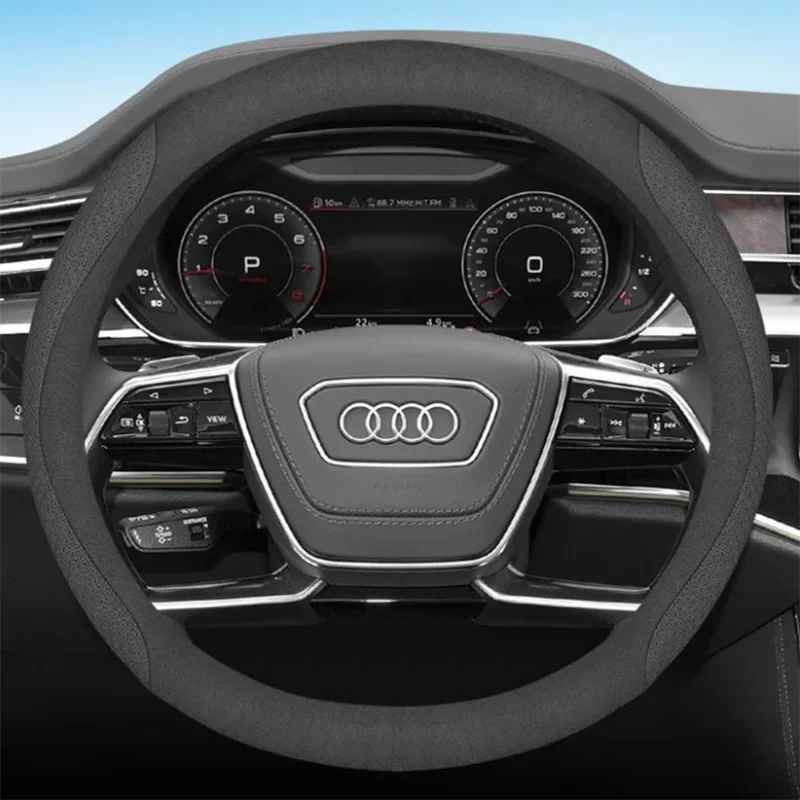 

Leather Car Steering Wheel Cover for Audi A1 8X RS3 8V A4 B9 A6 C7 RS6 C7 S6 C7 Q3 8U RSQ3 Q7 4M RS8 Auto Interior Accessories