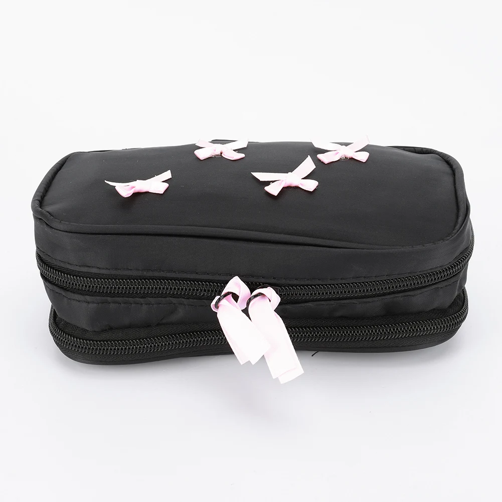 Travel Cute Makeup Organizer Bow for Women Cosmetic Bag with Zipper Toiletry Bag Storage Bag for Travel Essentials