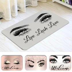 Eyelash Decorative Floor Mat Graphic Printed Flannel Doormats for Bathroom Kitchen Entrance Carpet Home Decor