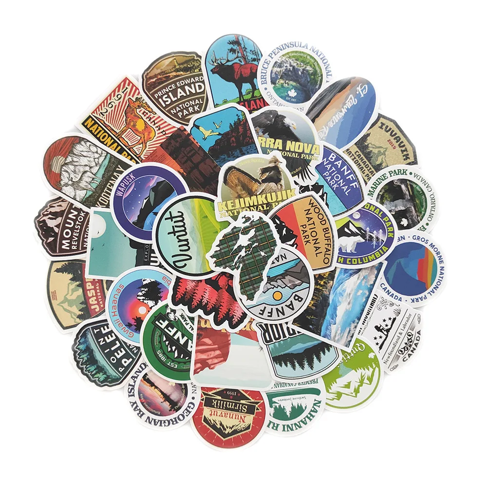 10/30/50pcs Parks Canada Stickers Laptop Bicycle Guitar Skateboard Sticker Kid DIY Graffiti Waterproof Stickers Toy