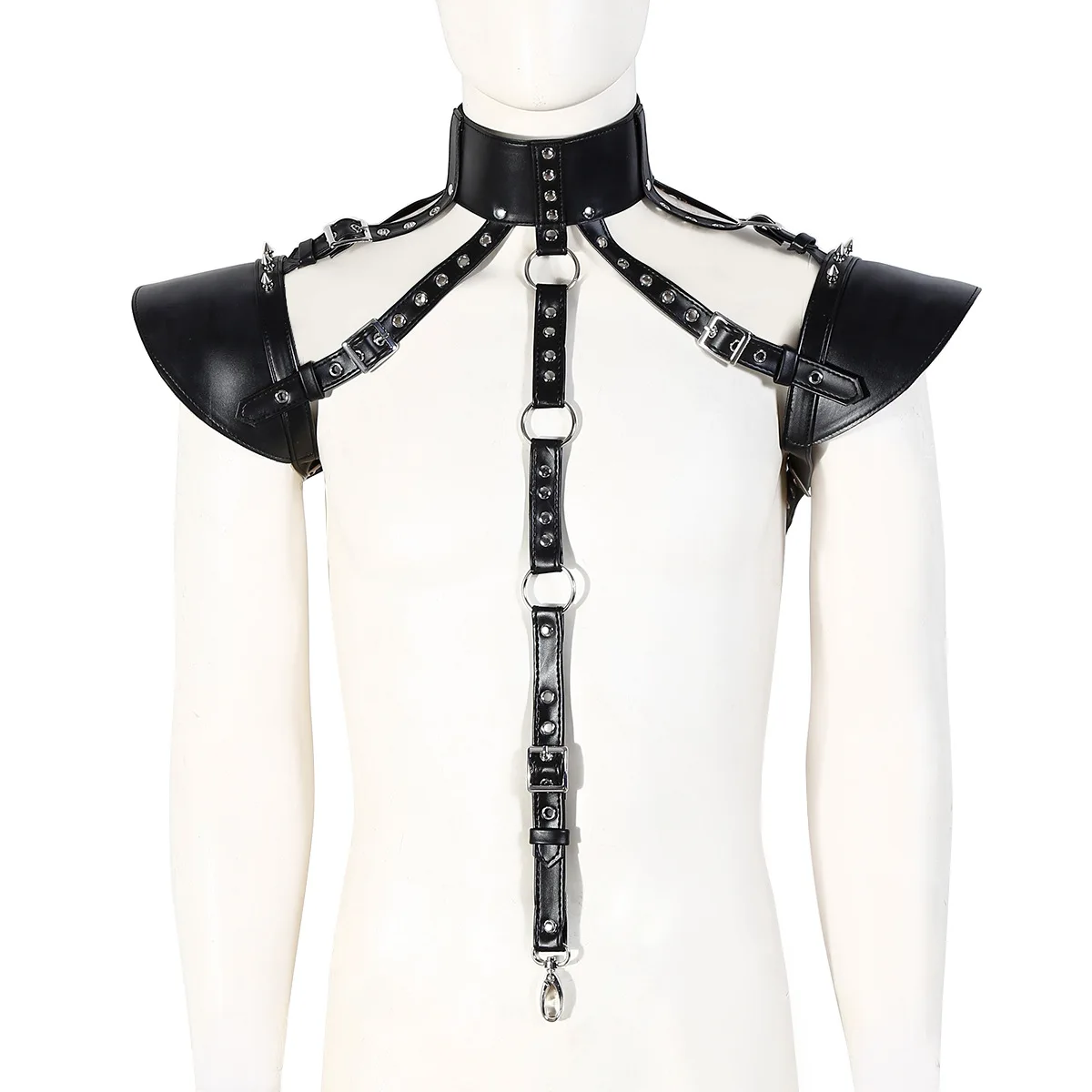 

Punk Men Leather Bondage Belt Corset For DJ Performance Costume Decoration Role-playing Props Stage Performance Decoration
