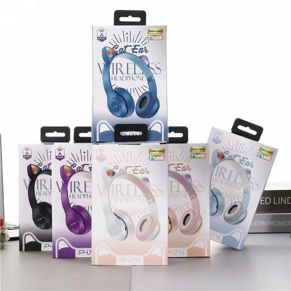 Wireless Cat Ears Headphones Glowing Cool Headset Stereo Bass Bluetooth-compatible 5.0 Cute Over-Ear Headsets for Kids & Adult image 6