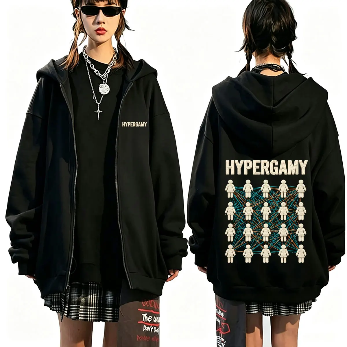 Hypergamy Dating Strategy Sarcastic Relationship Funny Meme Zipper Hoodie Men Women Fashion Casual Oversized Zip Up Jacket Coat