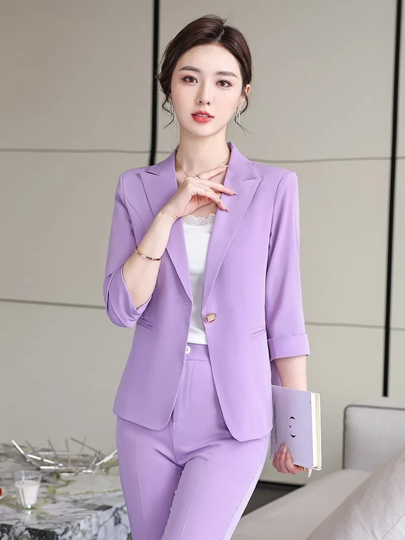 Plus Size 5XL Ladies Office Work Wear Blazers Spring Summer Formal Pantsuits for Women Career Interview Blazers Professional