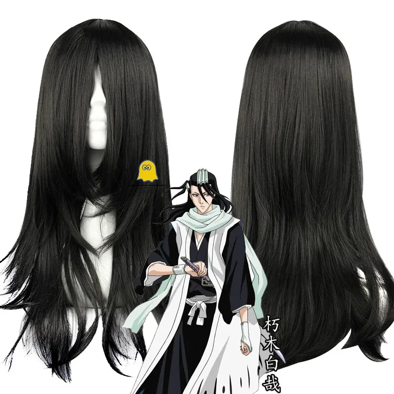 Aa69Anime Bleach Kuchiki Byakuya 코스프레 의상 가발 검은 색 사신 복장 유니폼 천년 혈액 전쟁 분리 남자 W