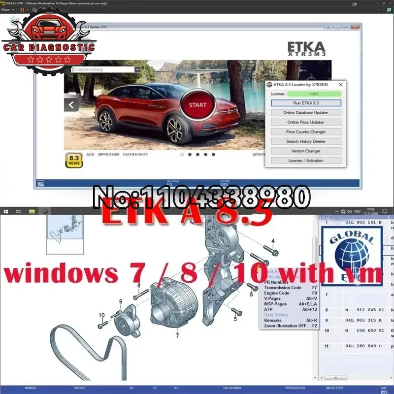 2026 hot sale ETKA 8.5+Elsawin 6.0 Group Vehicles Electronic Parts Catalog For V/W+AU//DI+SE//AT+SKO//DA Auto Repair Software