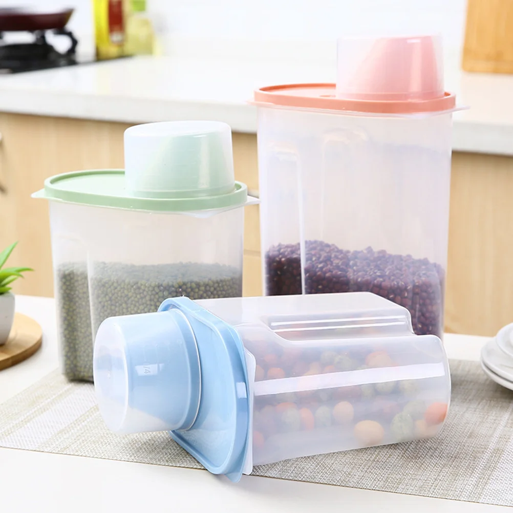 

Moisture Proof Container Grain Storage Tank Eco Friendly Plastic Sealed Cereal Box Containers Whole Grains Ergonomic Grip