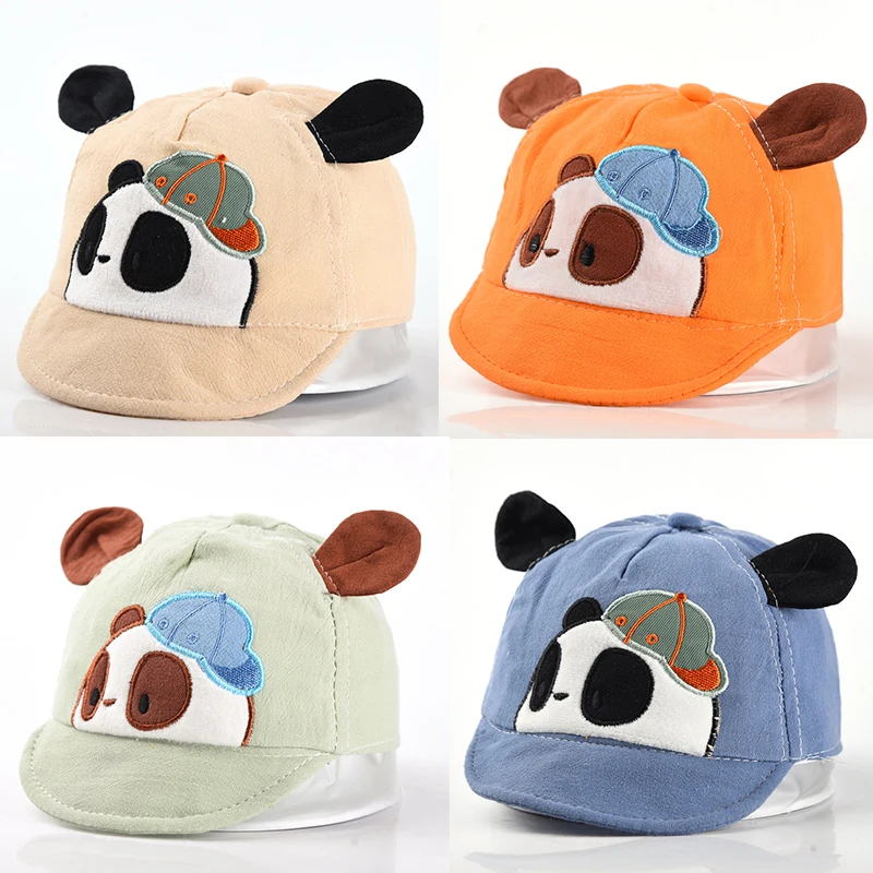 

Cute Baby Bear Peaked Cap Cartoon Kids Duck Tongue Hat 6-36Months Boys Girls Sunshade Visors Solid Cotton Children Baseball Hats