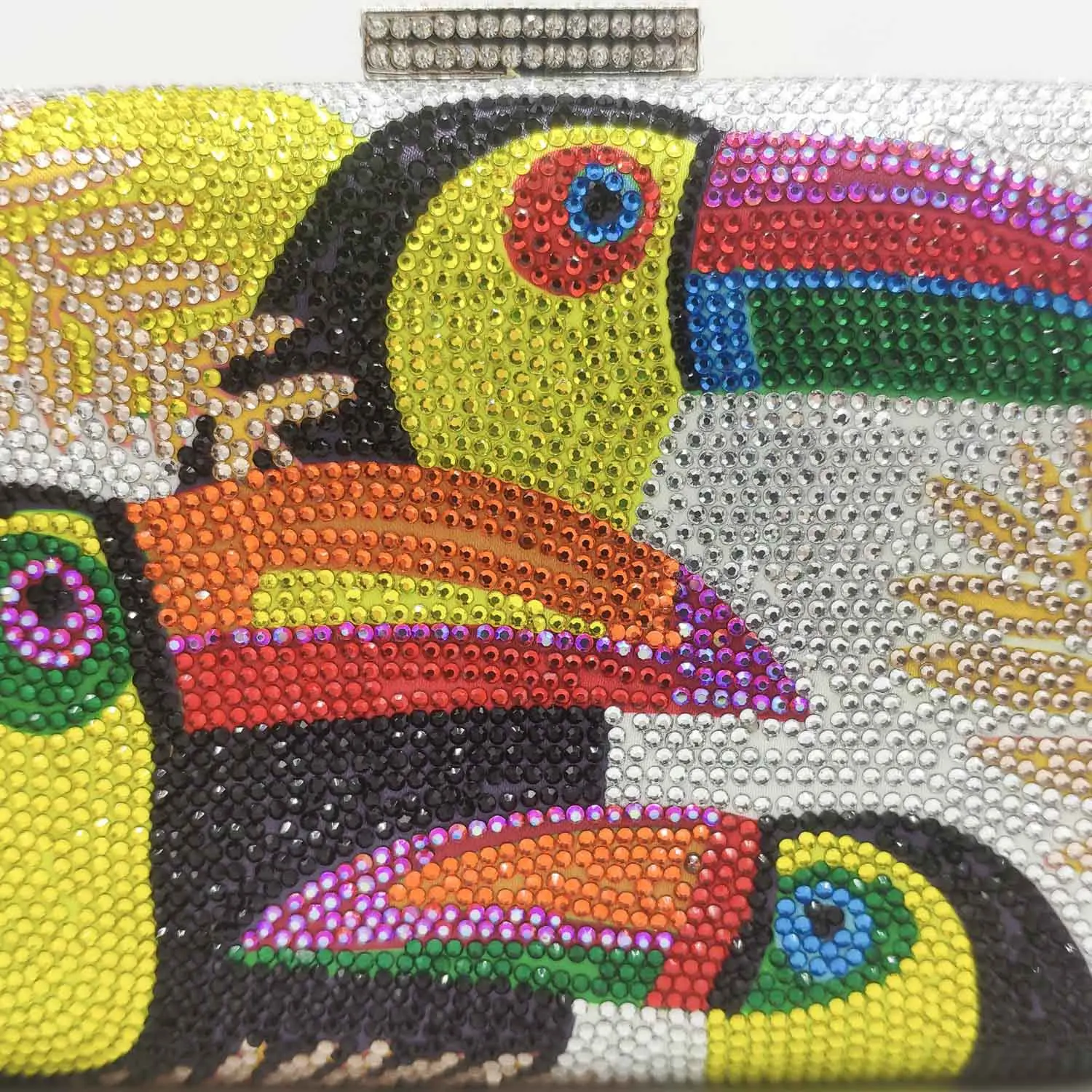 Neuheit Toucan Vogel Frauen Kristall Abendtaschen Strass Box Schminktäschchen Clutch Party Cocktail Handtasche Diamant Kette Geldbörse – Detail 18