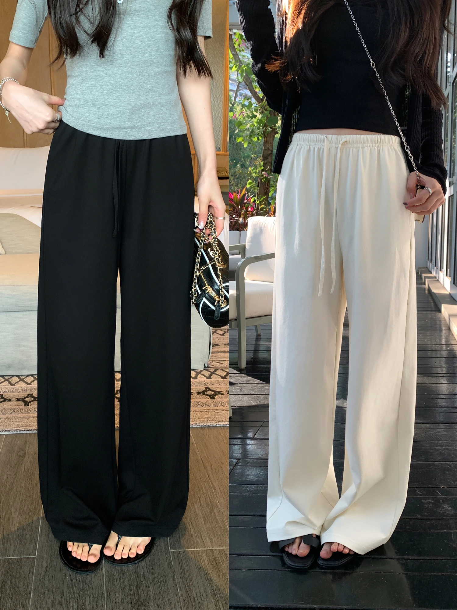 

Женские свободные брюки Pusumede с широкими штанинами, на резинке, с эффектом легкости, прямые, длинные, из смесового хлопка, комфортные