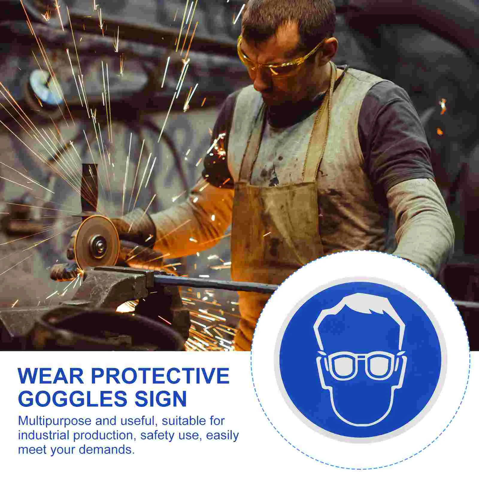 2 Pcs Wear Glasses Logo Protection Goggles Label Protective Sticker The Sign for Safety Pp Synthetic Paper Material