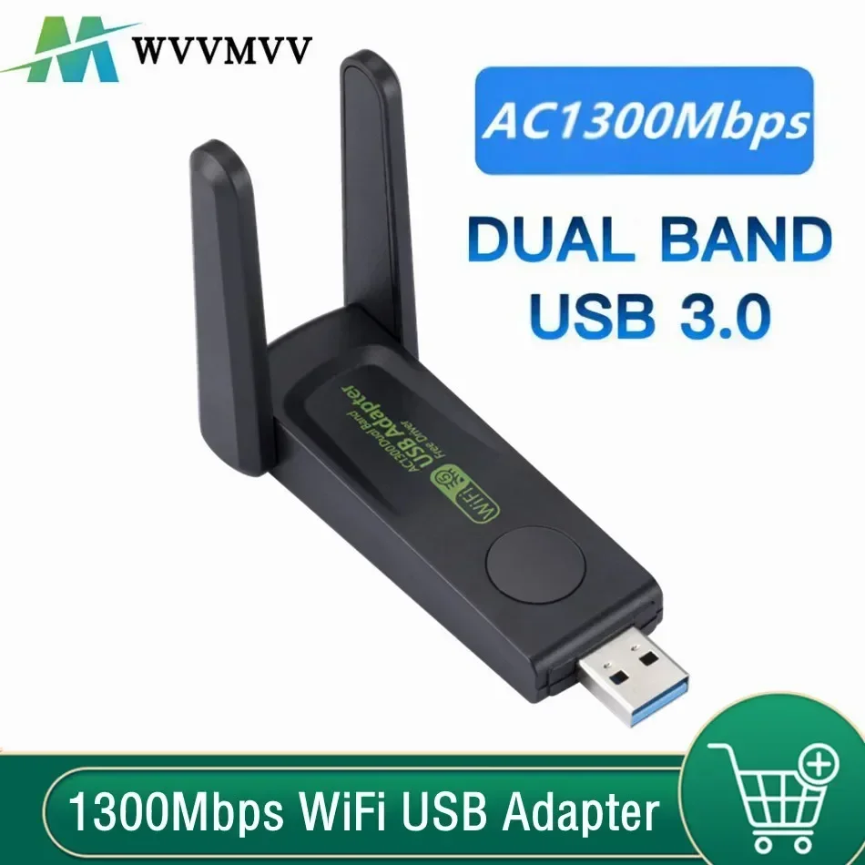 

1300 Мбит/с Wi-Fi USB-адаптер двухдиапазонный 2,4G/5Ghz Wi-Fi ключ 802.11AC мощная антенна беспроводной приемник для ПК драйвер ноутбука бесплатно
